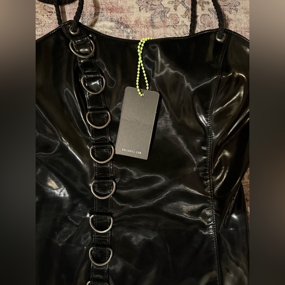 Dolls Kill Darker Wavs Black Ambient O-Ring Mini Dress - Picture 6 of 6